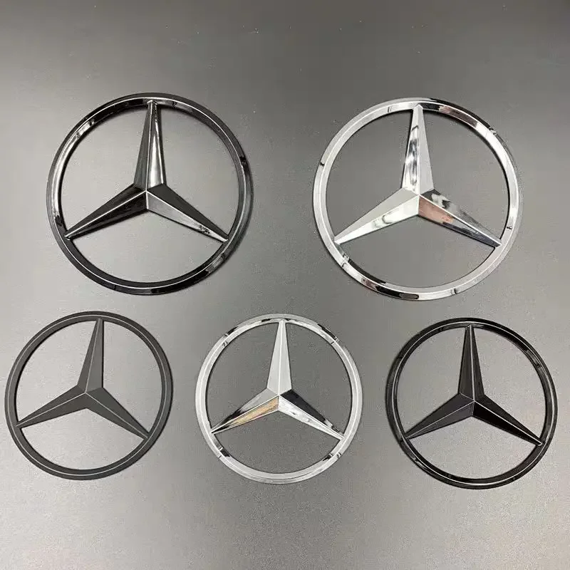 90mm Car Rear Trunk Middle Badge Emblem Sticker Decal For Mercedes Benz W203 W211 W204 W210 W212 Cla W205 W213 CLA CLK CLS ML