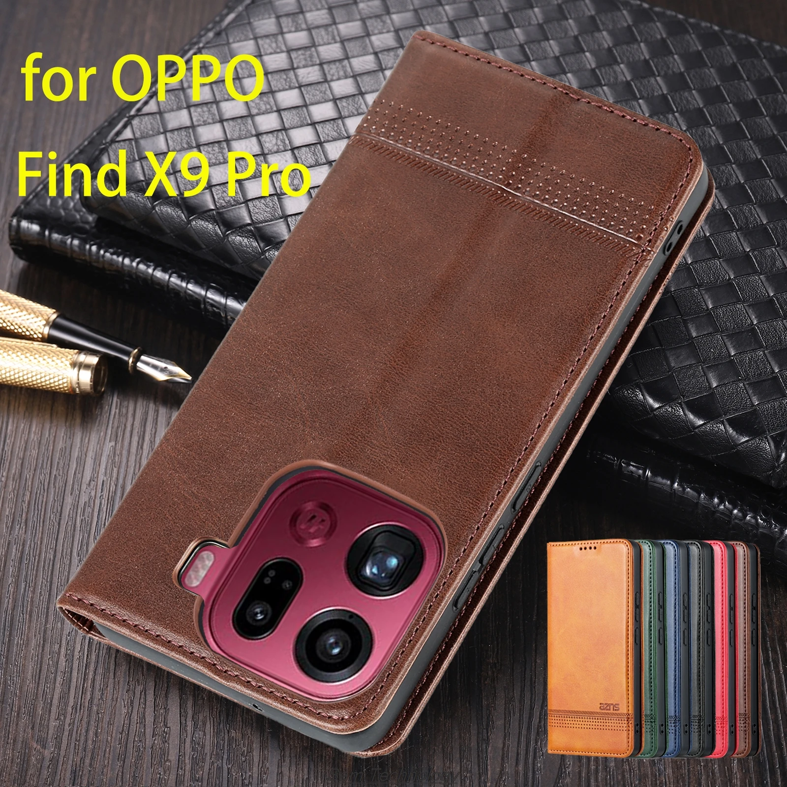 

Deluxe Magnetic Adsorption Leather Fitted Case for OPPO Find X9 Pro X9Pro Flip Cover Protective Case Capa Fundas Coque