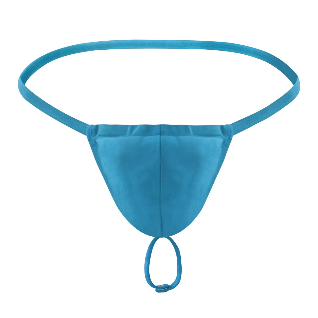 Erotische Unterwäsche für Herren, Hoop-Dessous, Schwule, Penisring, Knopf, Kordelzug, T-Rücken, Tangas, Sissy, U-konvexer Beutel, offenes Gesäß, G-String