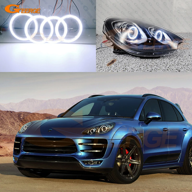 

For Porsche Macan 95B 2014 2015 2016 2017 2018 Ultra Bright COB Led Angel Eyes Kit Halo Rings Day Light