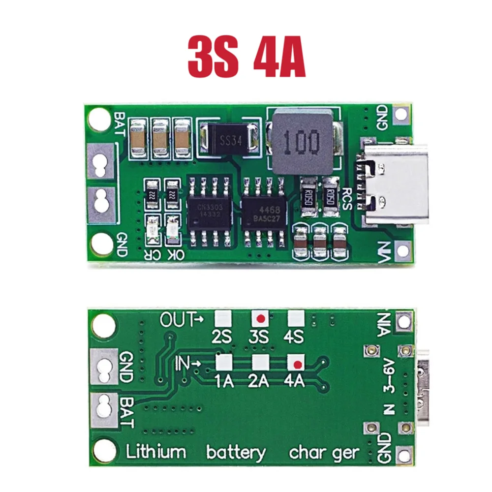 Multi-Cell 2S 3S 4S Type-C To 8.4V 12.6V 16.8V Step-Up Boost LiPo Polymer Li-Ion Charger 7.4V 11.1V 14.8V 18650 Lithium Battery