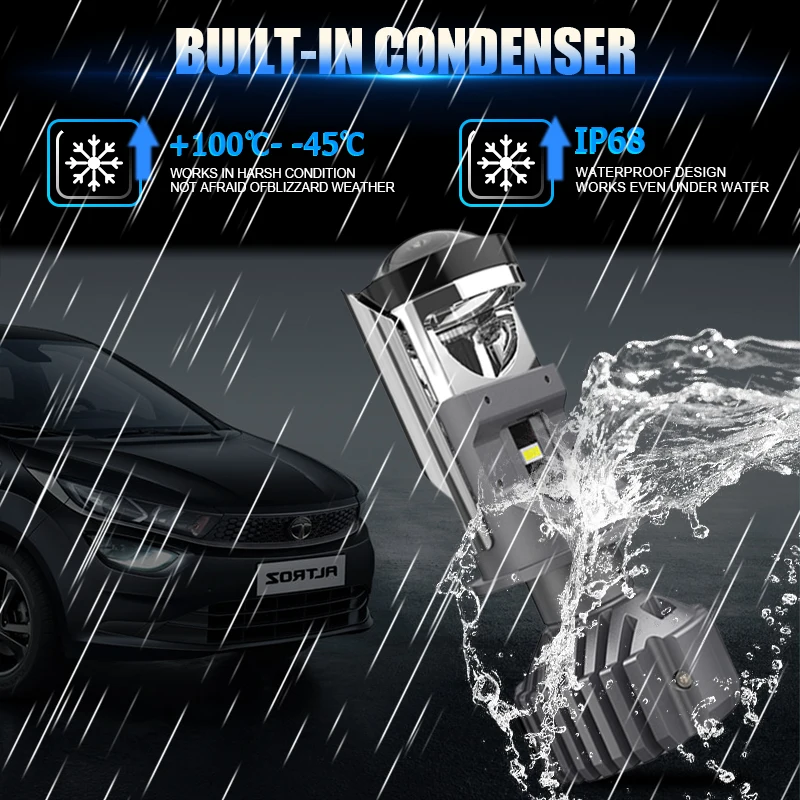 F40 H4 Mini Car Lens 110W Led Headlight Lens Fog Light Powerful Super LED Bulbs Motorcycle Lamp with Projector High Low Beam