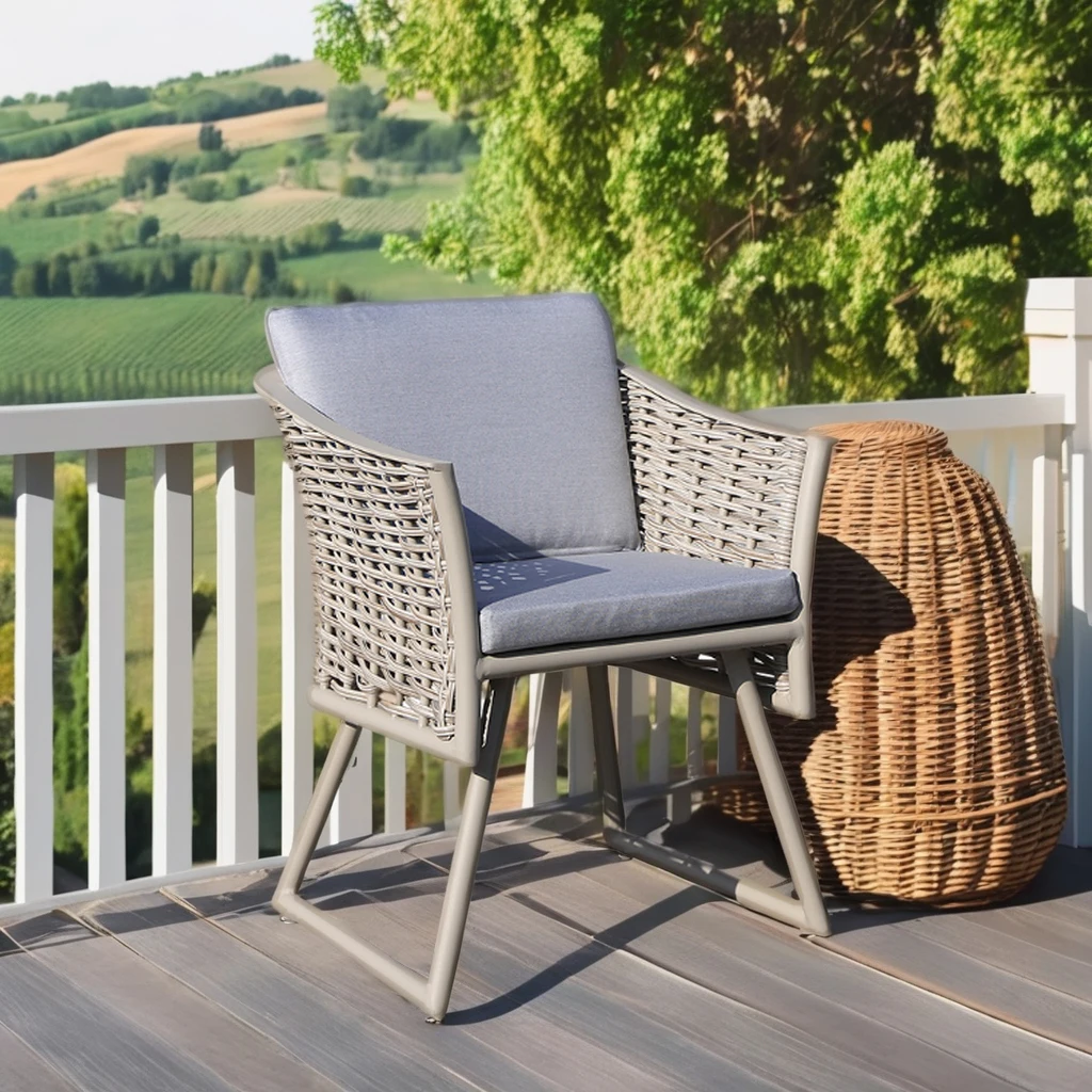 Orange blossom armchair, garden rattan, outdoor terrace dining furniture