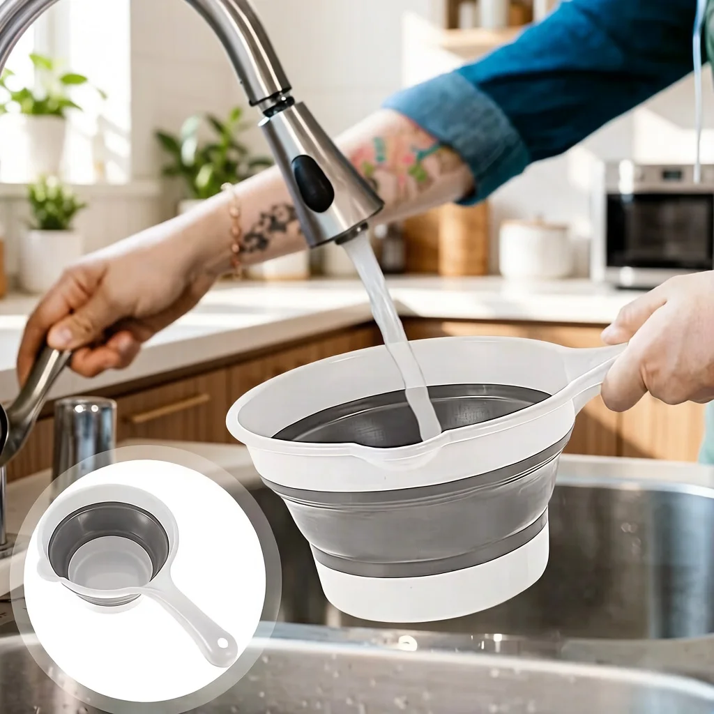 

Складной ковш для воды (1/3 шт.), компактный, подходит для кухни, ванной комнаты, домашнего и уличного использования, с пластиковым крючком на клейкой основе.