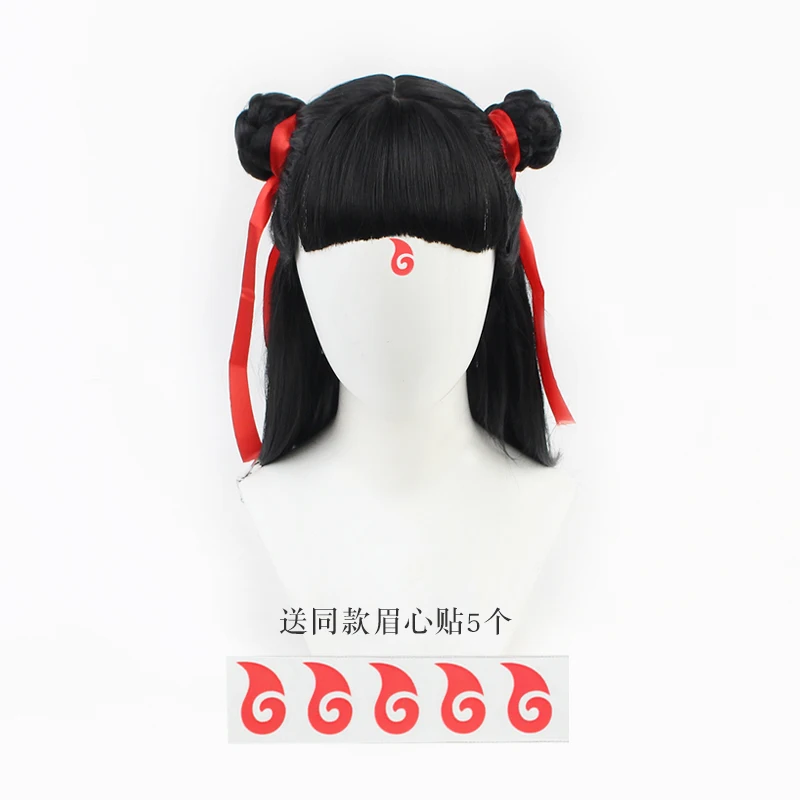 アニメ映画 Nezha コスプレウィッグ黒髪ティーンウィッグ小道具 Aobing Ne Zha 2 ハロウィンパーティー女性男性カーニバルアクセサリーギフト