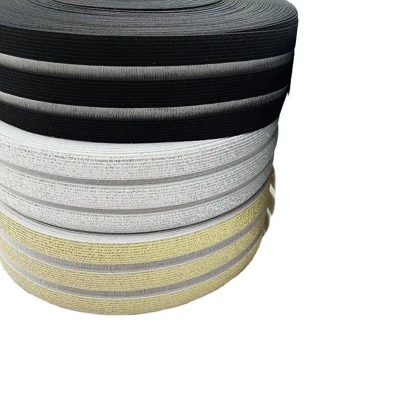 Ultra-thin breathable soft black and white mesh elastic elastic band rubber band flat striped clothing elastic accessories