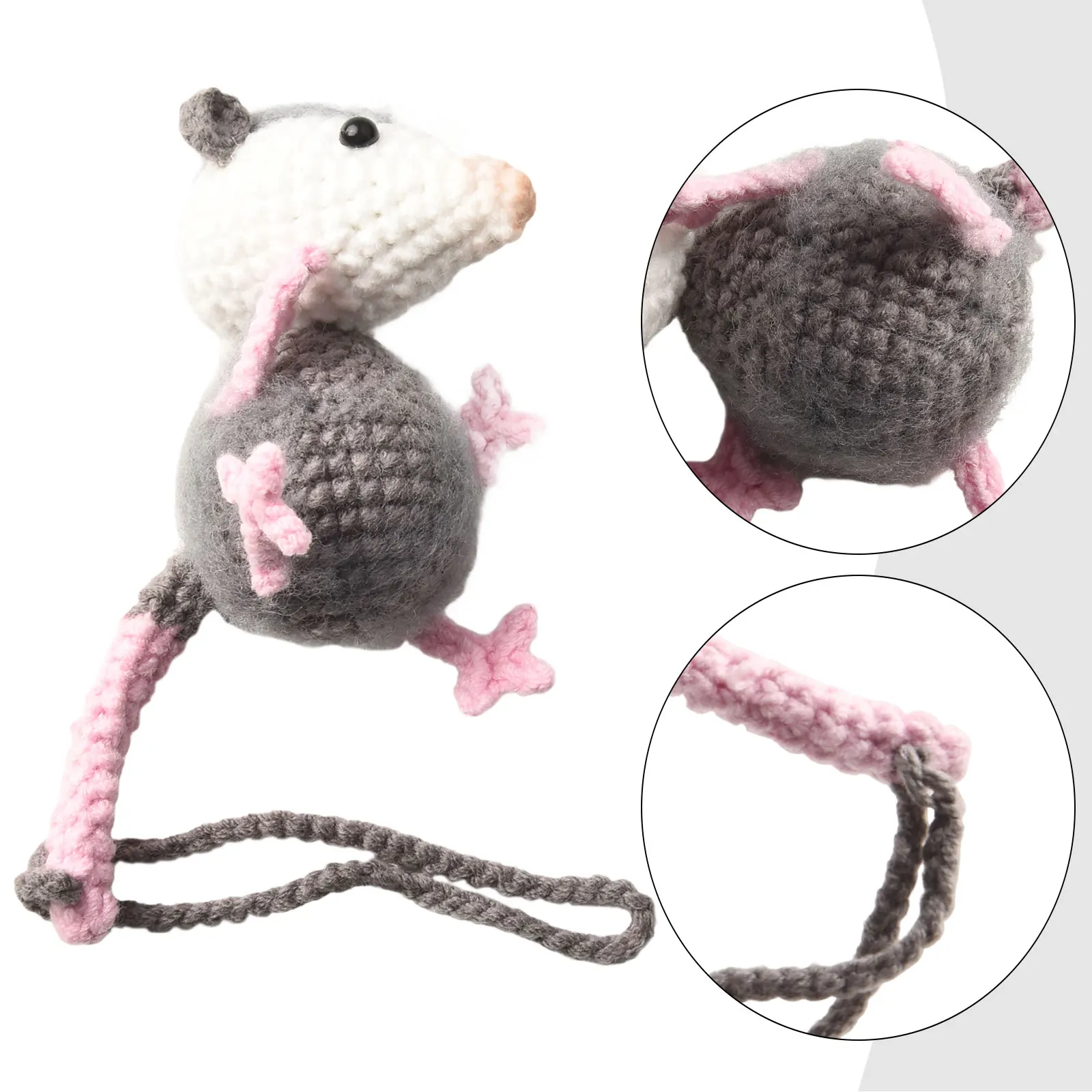 Possum Car Charm Pendant Window Side Car Interior Decoration Handmade Knitted Possum Car Charm: Cute Decoration For Rearview