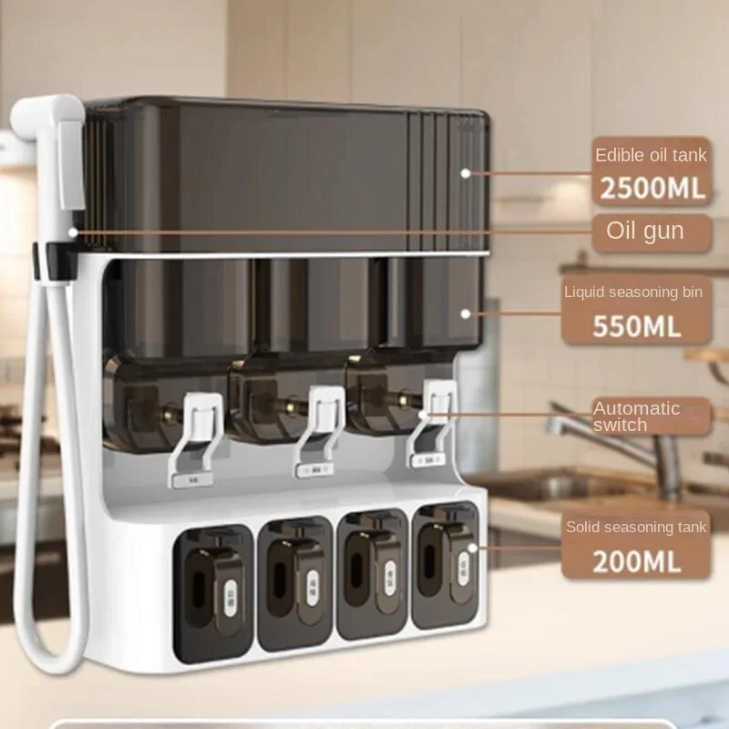 กล่องปรุงรสอเนกประสงค์ผนังบ้านครัวขวดใส่เครื่องปรุงน้ำมันเกลือโมโนโซเดียมกลูตาเมตกล่องเก็บ