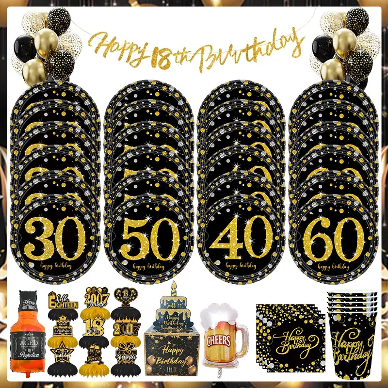 21. 18. Geburtstag Dekoration Einwegteller Tassen Serviette Geburtstag Party Dekorationen Lieferungen Gläser Foto Requisiten Ballon Set