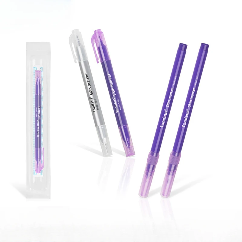 1pc Professional  Skin Marker Pen Microblading Tattoo Eyebrow Lip Skin Marker Pen Measuring Ruler Set Tool