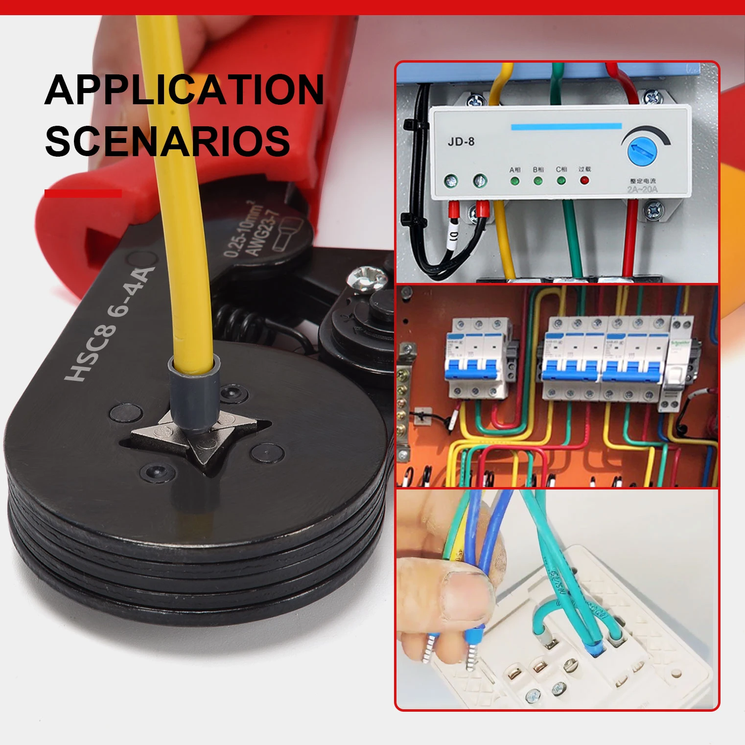 Imagem -06 - Tubular Frisar Alicates Hsc8 64a 66a 10-6a Frisar Alicates Frisador Fio Mini Ferramentas Elétricas Home