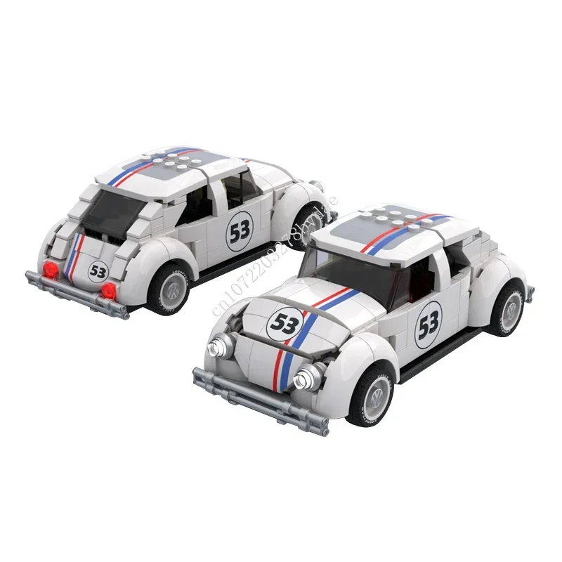 328PCS MOC Speed Champions Herbie Edition Beetle SportsCar Model Building Blocks Technology Bricks DIY Assembly Kids Toys Gifts