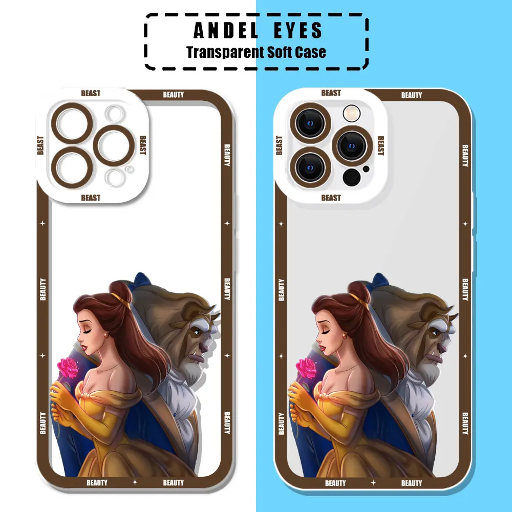 Disney Beauty And The Beast Case For Motorola MOTO G73 G72 G71 G60S G53 G52 G32 G30 G22 G9 Edge 40 Pro Plus 5G Transparent Cover