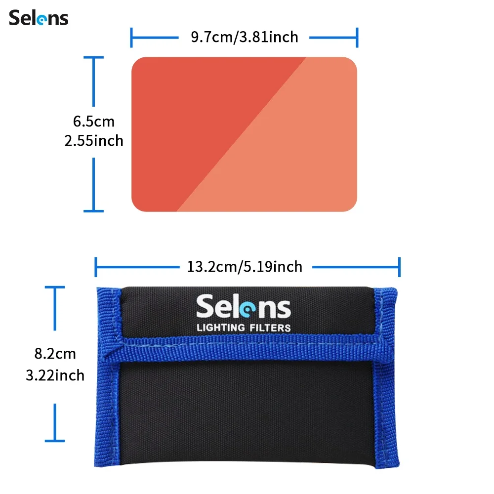 Selens 20pcs Color Lighting Gel Filters For AL-01 Film Transparent Color Correction Balance Lighting Filter Kit With Store Bag