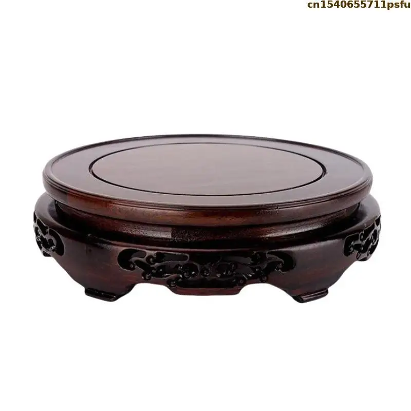 13-40cm Diameter Wooden Standing Flower Base Vase Flower Pot Sorting Table Display Stand Bonsai Holder Plant Shelf Garden Base