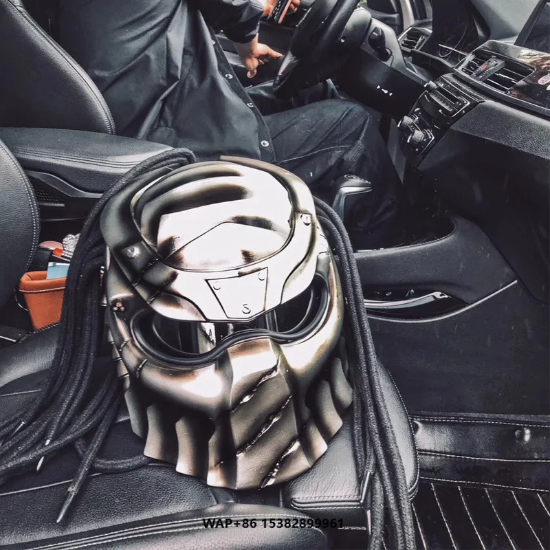 

DOT ECE Certified Predator Retro Helmet Cool Full Helmet for Internet Red Explosion Made of ABS Material Helmet