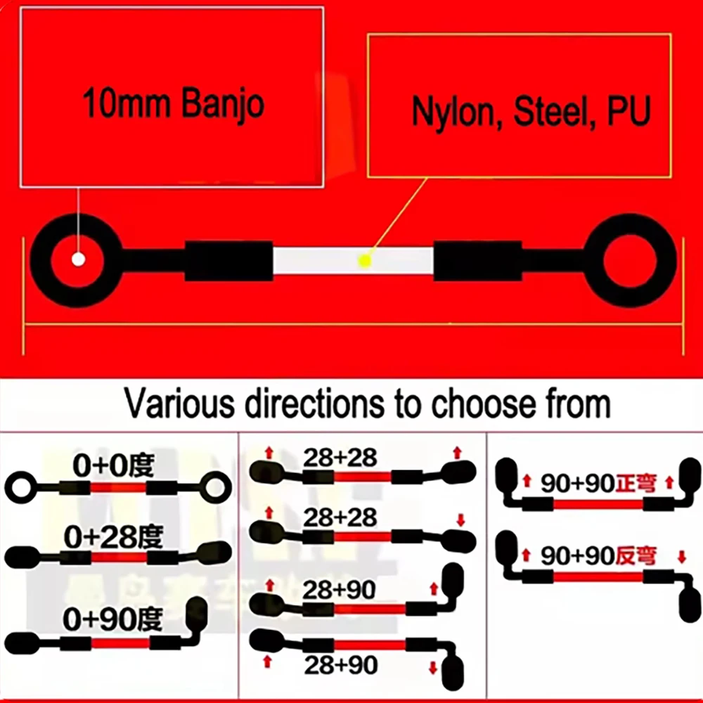 8mm dorato universale 10CM ~ 500CM moto freno frizione tubo olio tubo di linea tubo intrecciato in acciaio inossidabile rinforzato idraulico