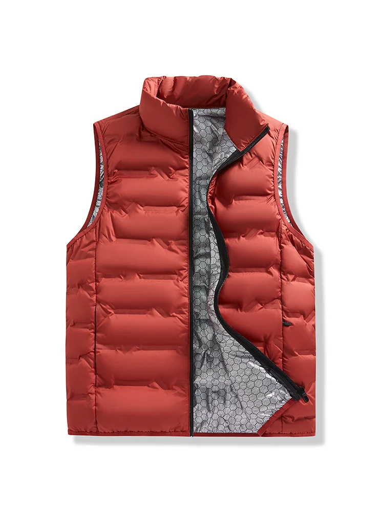 

80% White Duck Down Men's Winter Vest Sleeveless Puffer Jacket Graphene Liner Stand Collar Warm Down Gilet Coats Big Size 6XL