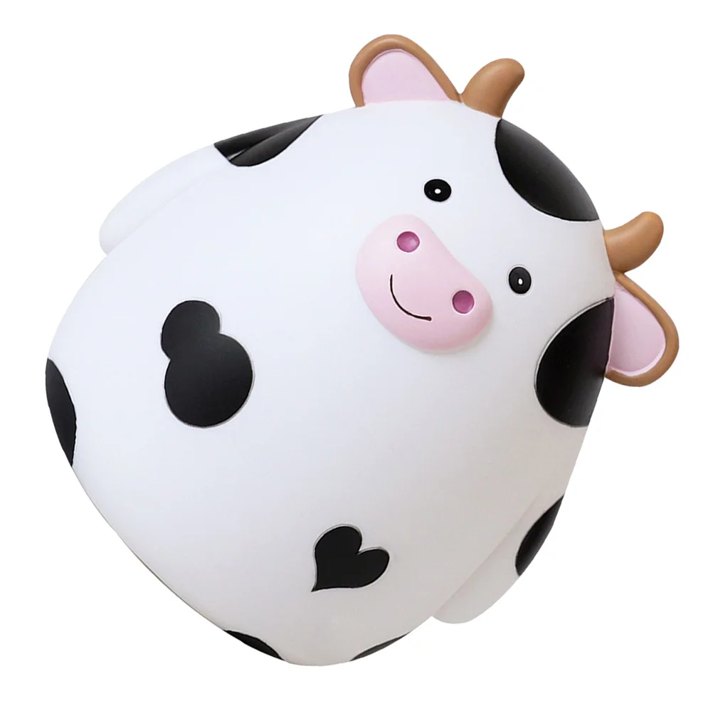 Cofrinho de vaca dos desenhos animados premium vinil crianças poupança banco desktop moeda recipiente bonito animal design caixa de dinheiro para crianças vaca