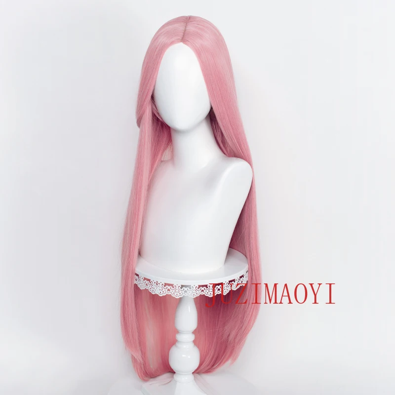 100cm Long Straight Cosplay Wig Centre Parting Central Split Blond Pink Red Purple Heat Resistant Synthetic Hair Wigs + Wig Cap