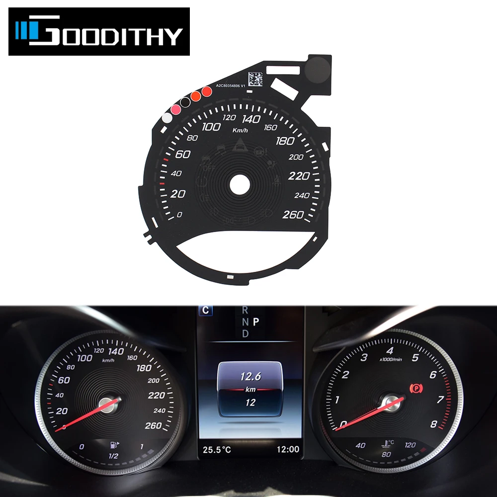 

Car Front Dashboard Instrument Gauge Speedometer Kilometer Sticker For Mercedes Benz C GLC Class W205 W253 C350 Coupe GLC300