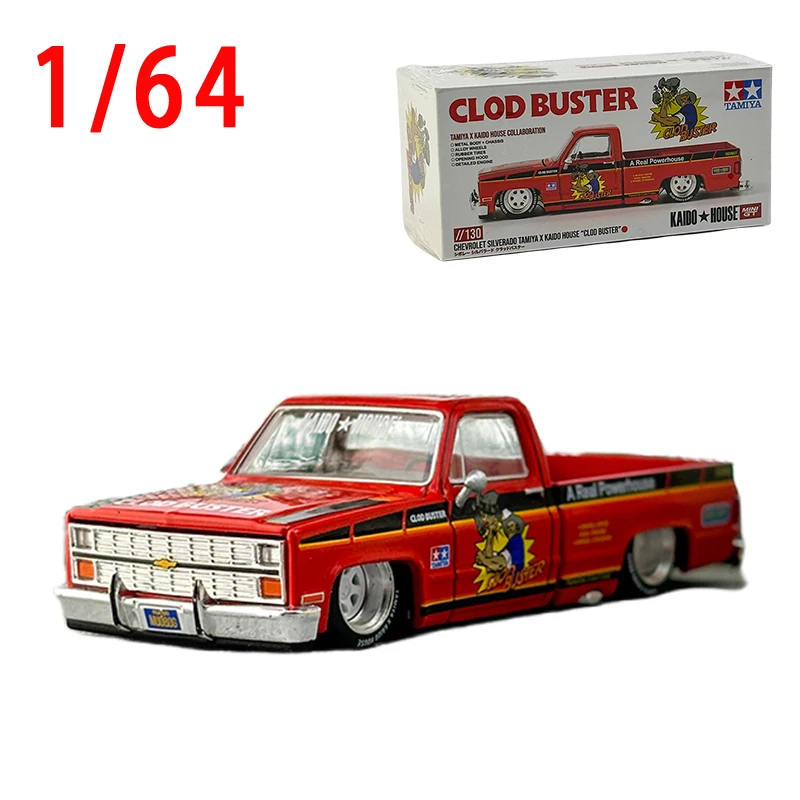 Diecast 1/64 Scale Chevrolet Silverado Pickup Truck Car Model Alloy Chevrolet Silverado Car Model Collection Decoration