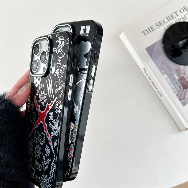 3D Anime Cute O-One Piece Luffy Zoro Anti-fall  Phone Case For iPhone 13 14 15 16Pro Max Japan Cartoon O-One Piece Protect Cover