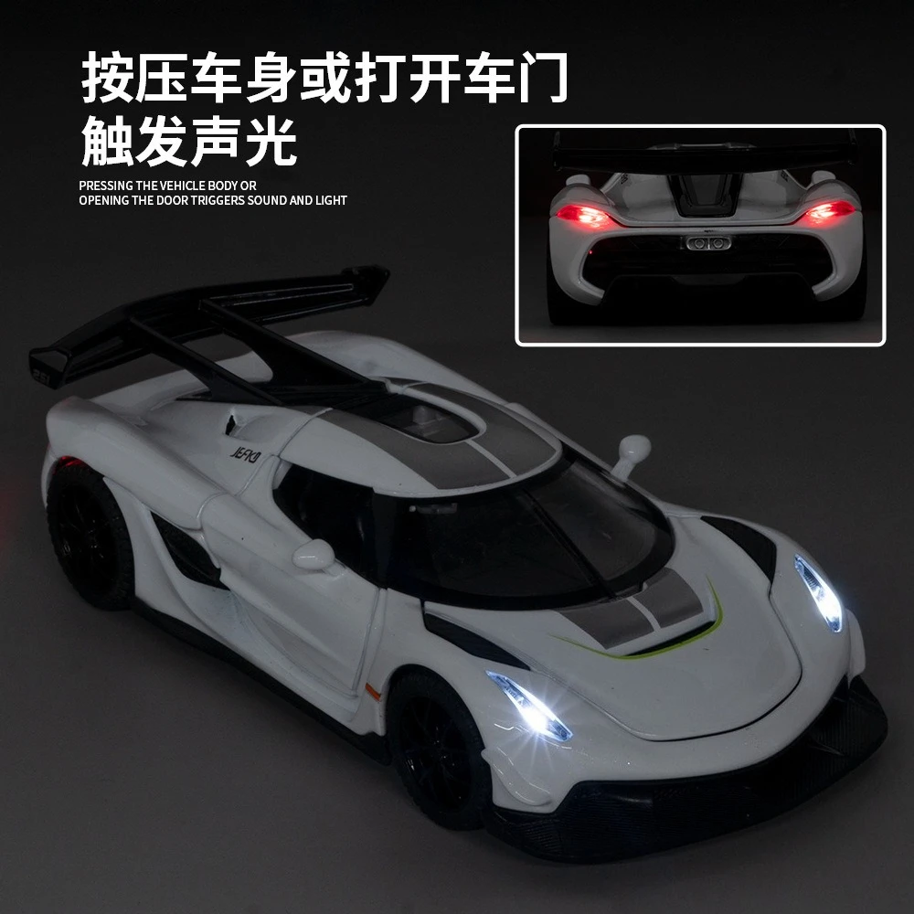 1:32 modèle de voiture Jesko Simulation Super voiture de sport jouet pour enfants garçon alliage voiture son et lumière modèle Collection