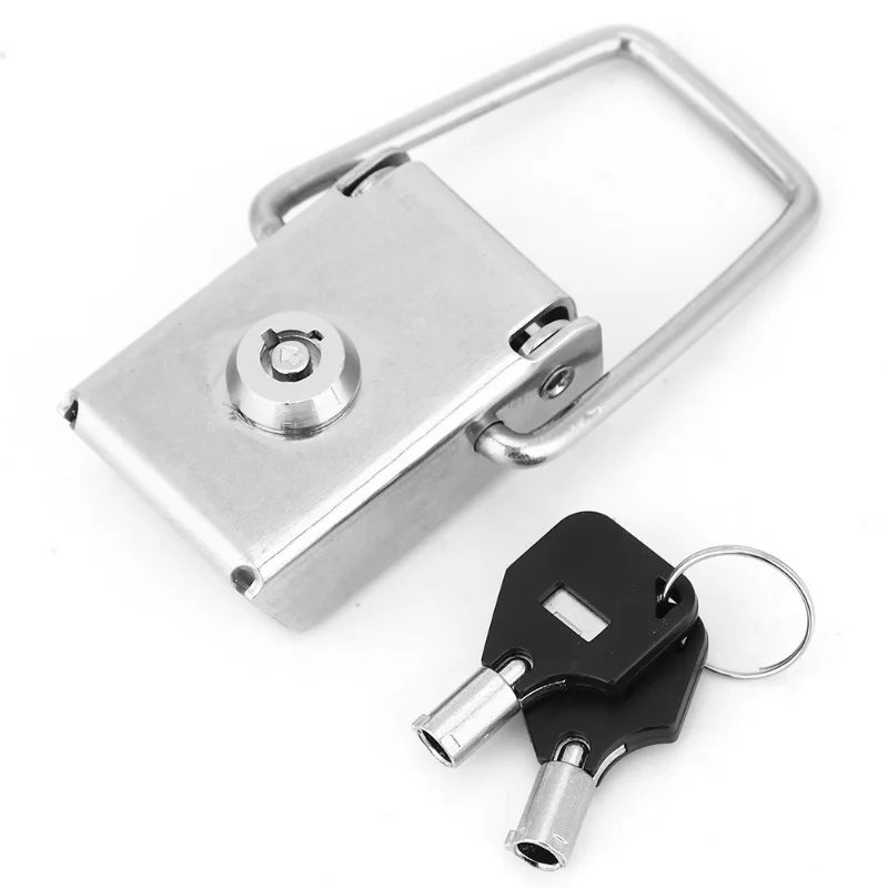 Stainless Steel Hasp Safety Lock Box Case Toggle Latch Catch Buckle Clasp With 2 Keys70mm