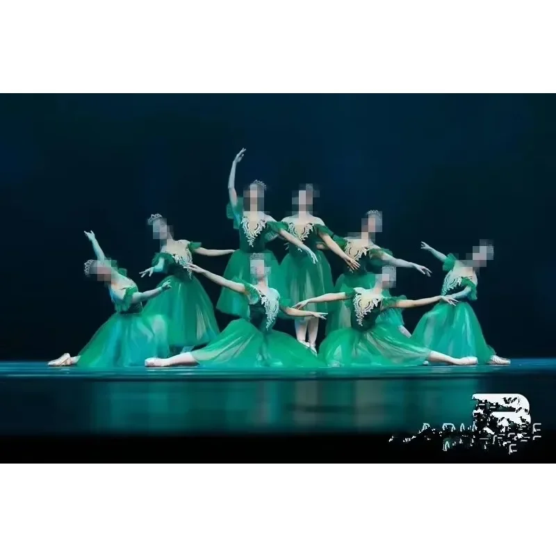 

Зеленое длинное балетное платье-пачка для детей и взрослых, женское романтическое платье-пачка «Лебединое озеро», танцевальное платье балерины, костюмы, балетное платье для девочек