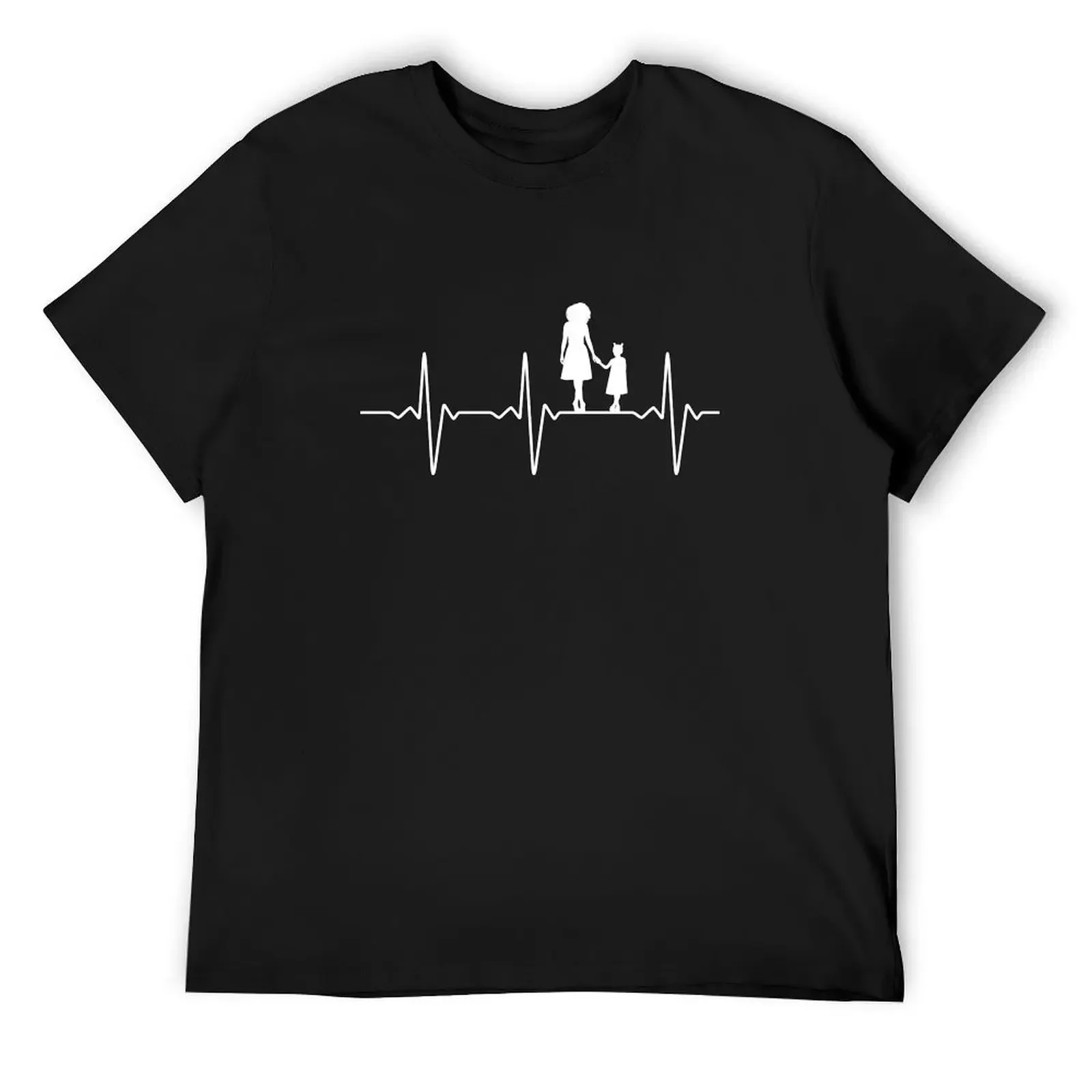 

Mother Daughter Partner Look With Heartbeat T-Shirt tees man clothes street wear oversized t shirts for men