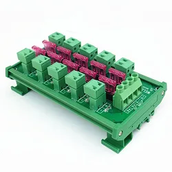 10 Position Pluggable Terminal Block Power Distribution Module DIN Rail Mount FusedDC 5-32V