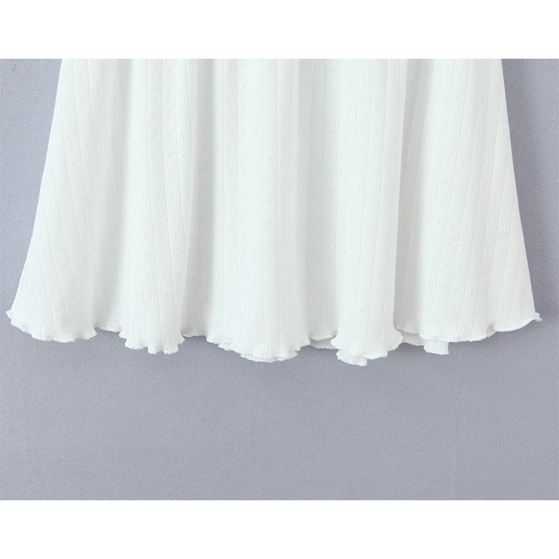 YENKYE Sexy Sling Stricken Mini Kleid Frauen Dünne Träger O Neck A-line Casual Sommer Kleider Urlaub Robe 2026