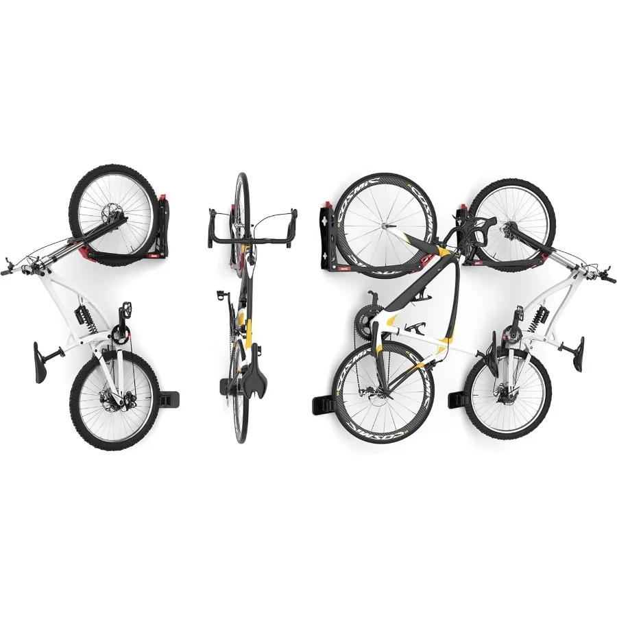 

Spacesaving wallmounted bike racks for garage with swivel function and no lifting required ideal for vertical bike storage in h