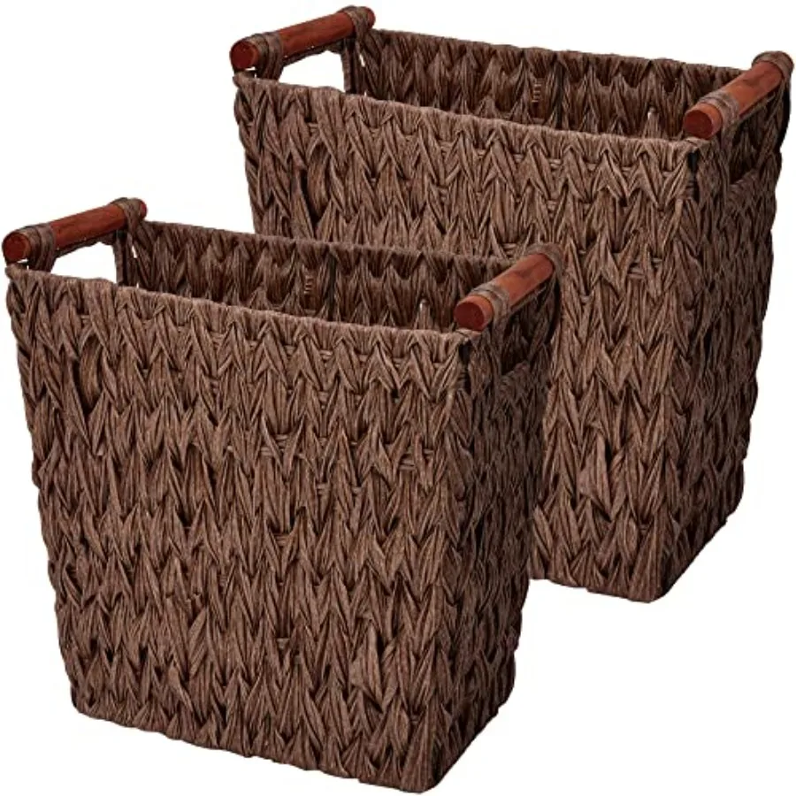 GRANNY SAYS Bundle of 1-Pack Silverware Holder for Party and 2-Pack Wicker Bathroom Wastebaskets