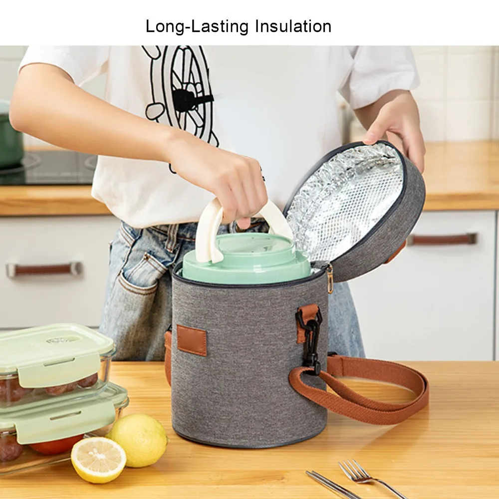 Oxford Cloth, Insulated Lunch Bag EPE Pearl Cotton Square/Cylinder Shape Cooler Lunch Bag Aluminum Film Thermal Food Tote