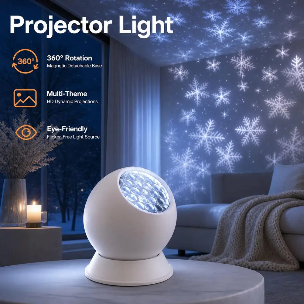 Dynamic Heart Projection Lamp Valentine's Day Spring Festival Patterns Starry Snowflake Ocean World Light Decor