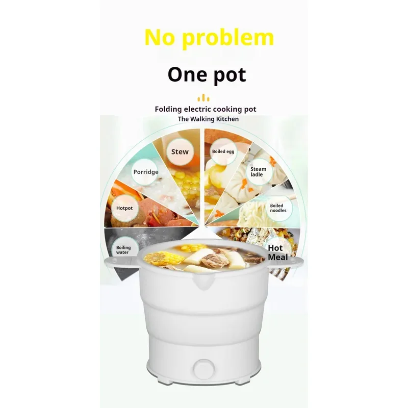 Multi Portable Foldable Silicone Pot For Travel 110/220V Kettle Electric Cook Hot Pot Water Boiler Camping Folding Electric Pot