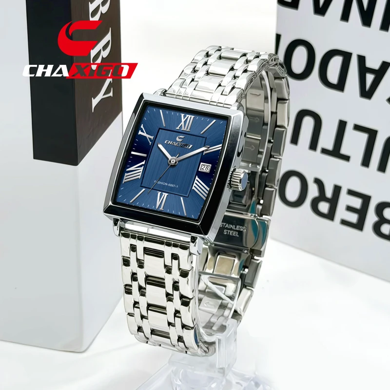 

CHAXIGO 6887 High-end Brand Men Quartz Watch Casual Steel Strip Calendar Waterproof and Fashionable Watches for Man Reloj Hombre