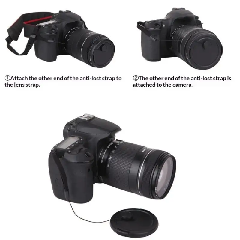 2Pcs Camera Lens Cap Leash Elastic String Anti-lost Rope Universal Mirrorless Camera Lens Cap Holder Strap