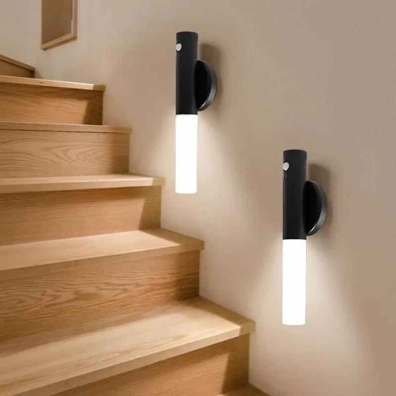 Motion sensing night light, magnetic wall light, USB charging LED light, suitable for corridors and stairs, Christmas gift