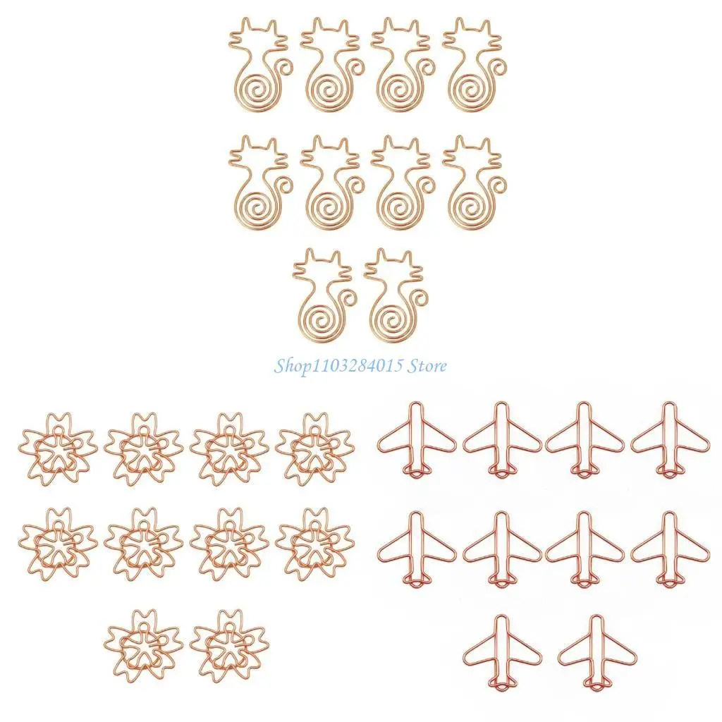 10Pcs Creative Paper Clip Colorful Paper Clips Small Metal Paper Clips File Clip Book Marker Clip for File Paper Photo