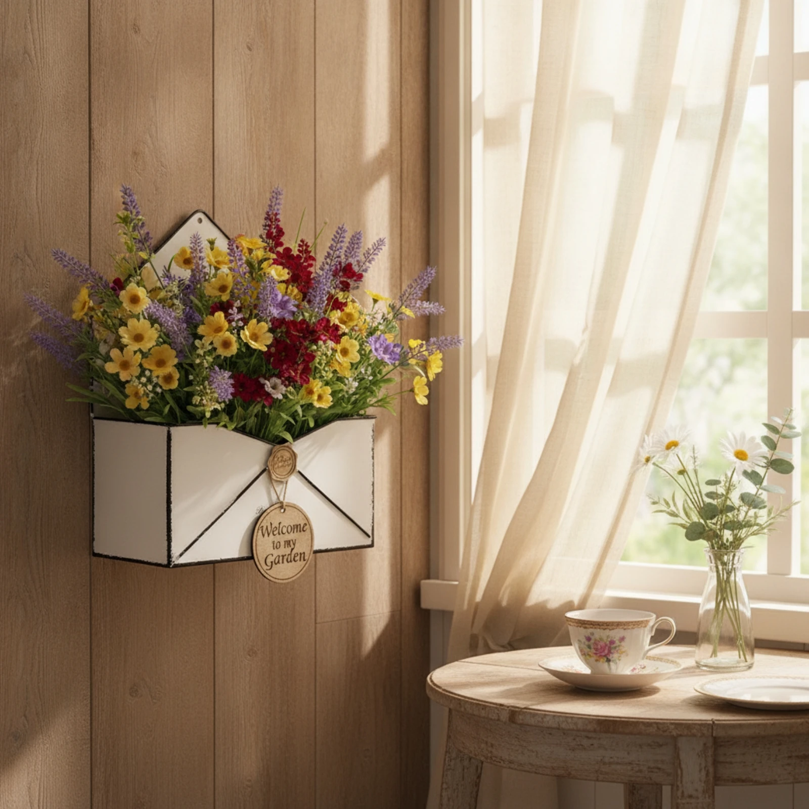 Envelope Planter Vertical Wall Pocket Wall Planter with Pocket Compact Pre-Drilled for Home Decorators, Garden, Patio