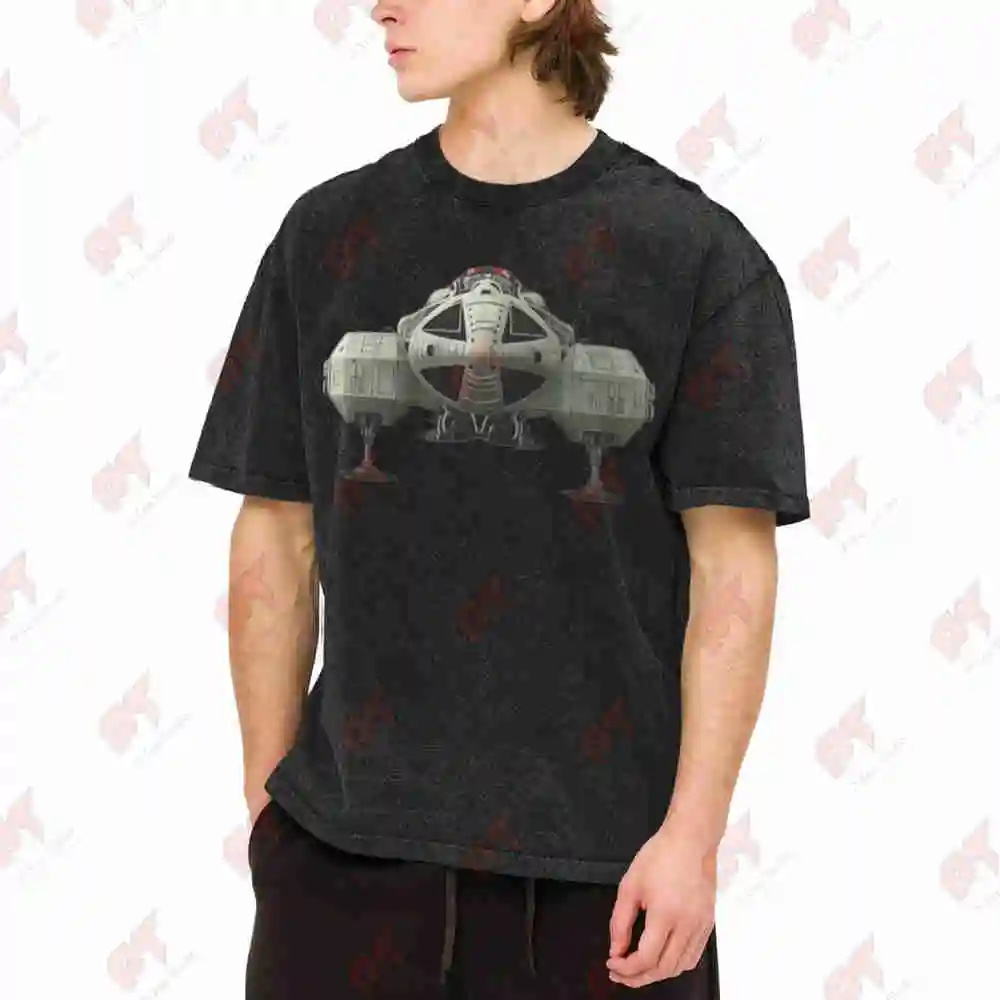 Space 1999 Eagle Retro Spaceship Vintage Washed Tee Pure Cotton T-Shirt