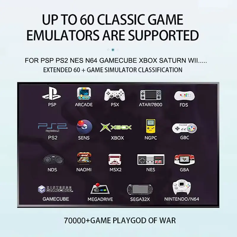 T1 Game Console 60+ Emulators 70000+Games 10 Inch Screen 500G/1T