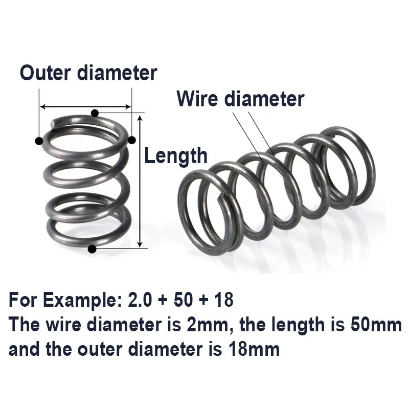 65Mn Heavy Duty Return Pressure Release Spring 3.5mm Wire Industrial Compressed Spring Factory Stock Fast Ship