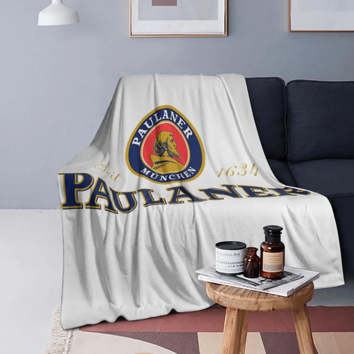 

Paulaner Munchen Blanket Soft Warm Flannel Throw Blanket Cover for Bed Living room Picnic Travel Home Sofa