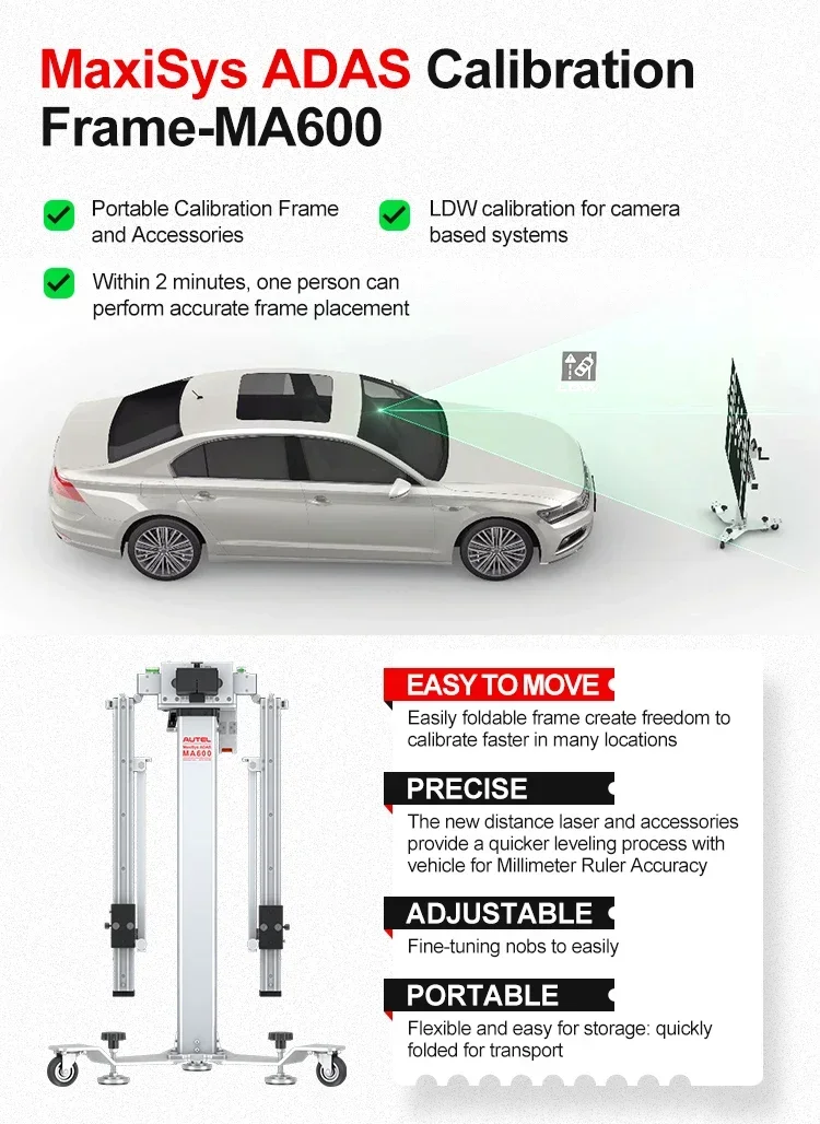 Autel MaxiSys ADAS Portable Calibration Tool MA600 Advanced Driver Assistance Systems diagnostic scanner tool