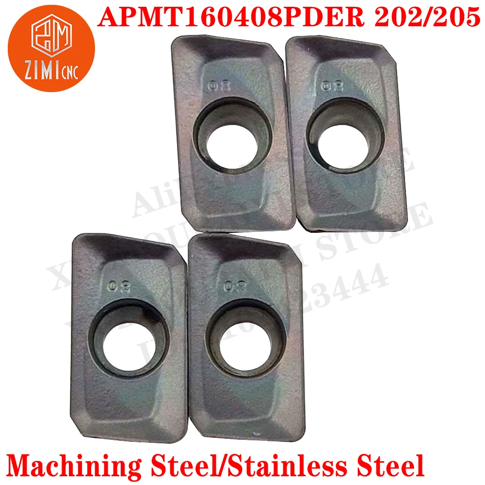 APMT160408PDER 202 APMT160408PDER 205 إدراجات طحن كربيد تحول إدراج APMT 160408 PDER APMT1604 APMT 1604 PDER CNC مخرطة أداة قطع الطحن المفهرسة