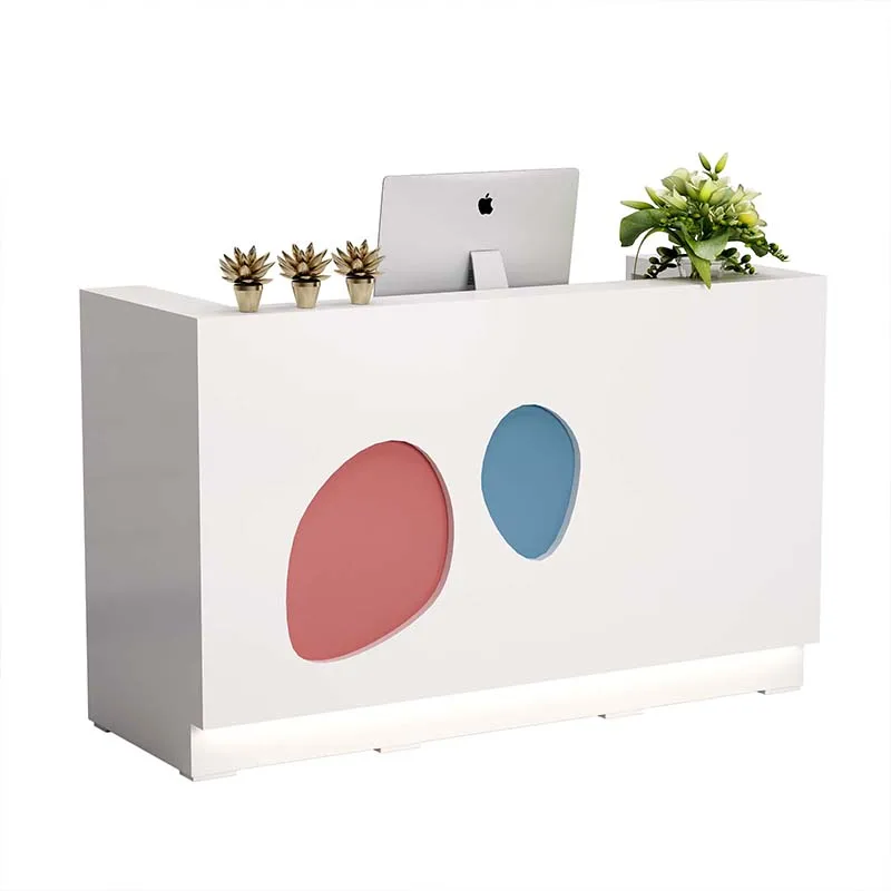 Cream Style Business Reception Desks Checkout Counter Cash Register Reception Desk Front Desk Modern Office Furniture Casse LLRD